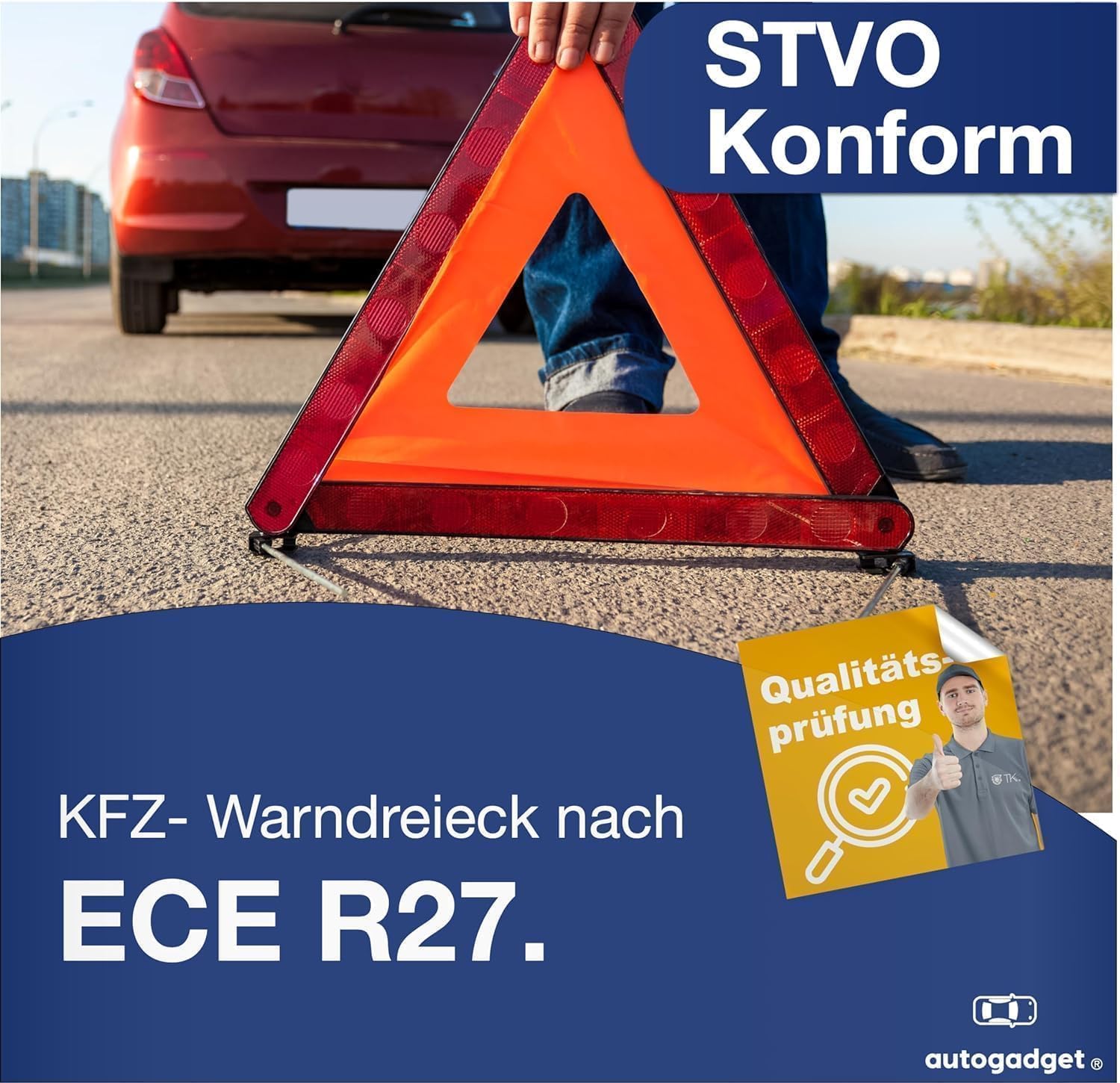 Kit Primo Soccorso HELDENWERK Kit Premiers Secours Voiture 3 En 1 - Conforme Normes UE 2025 - Gilet Sécurité, Triangle, Trousse - Évite Les Amendes Gilet Sécurité Triangle Signalisation