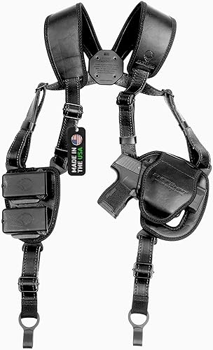 Alien Gear ShapeShift - Funda de hombro de cuero negro, transporte ocultoabierto, ajuste personalizado para tu pistola (seleccionar el tamaño de la