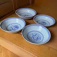 骨董古美術　景徳鎮　玲瓏眼蛍手　　どんぶり　ラーメン　冷やし中華　青龍　米通 骨董古美術 景徳鎮 玲瓏眼蛍手 どんぶり ラーメン 冷やし中華