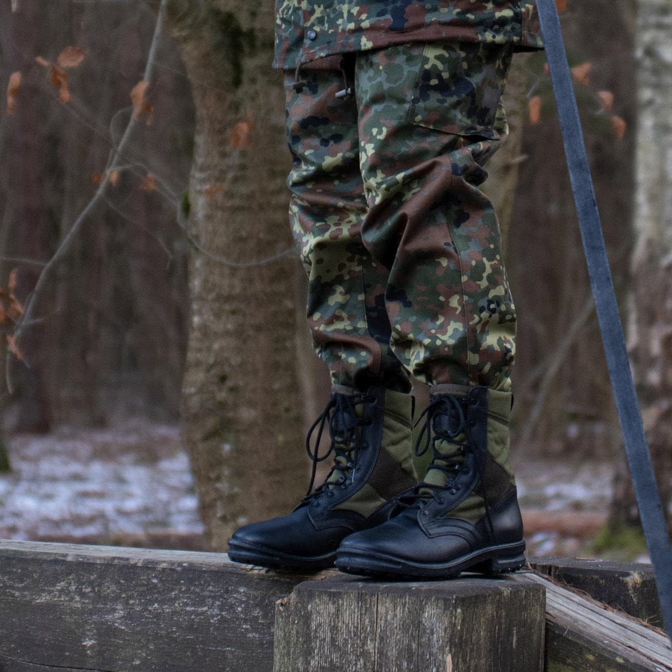 Miniatura 5 de Botas originales de la selva del ejército alemán para hombre, botas militares color negroverde, botas de combate de cuero para hombre