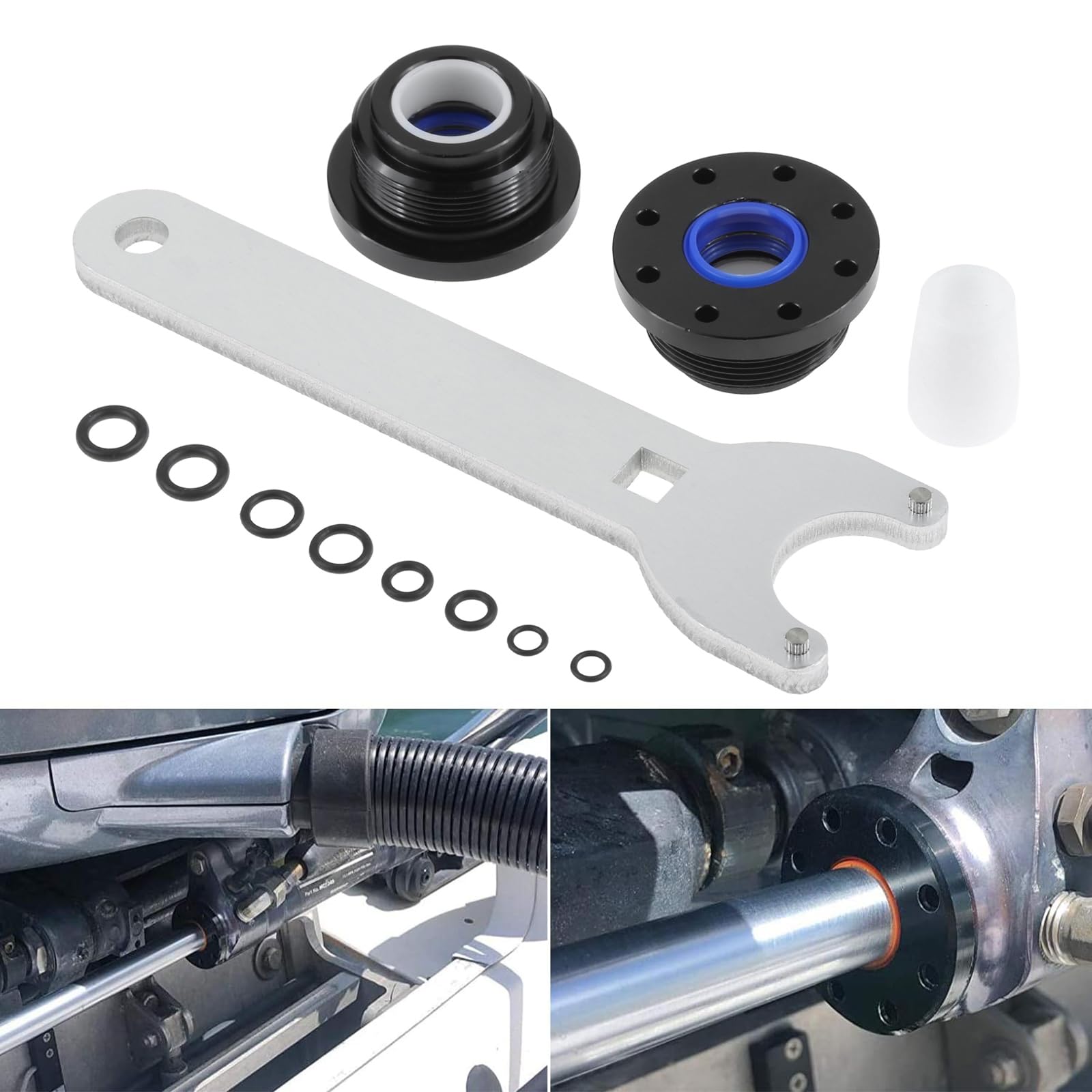 HZ-MONSTAR HC5345 Seal Kit, HS5157 Front Mount Hydraulic Steering Cylinder Seal Kit with Pin Wrench & O-Rings, Compatible With HC5340 HC5341 HC5342 HC5343 HC5344 HC5346 HC5347 HC5348 HC5358 HC5365