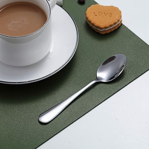 Miniatura 6 de Kyraton - Cucharas de café, cucharas de café expreso de 5.5 pulgadas, cucharas pequeñas de acero inoxidable, juego de cucharas pequeñas para