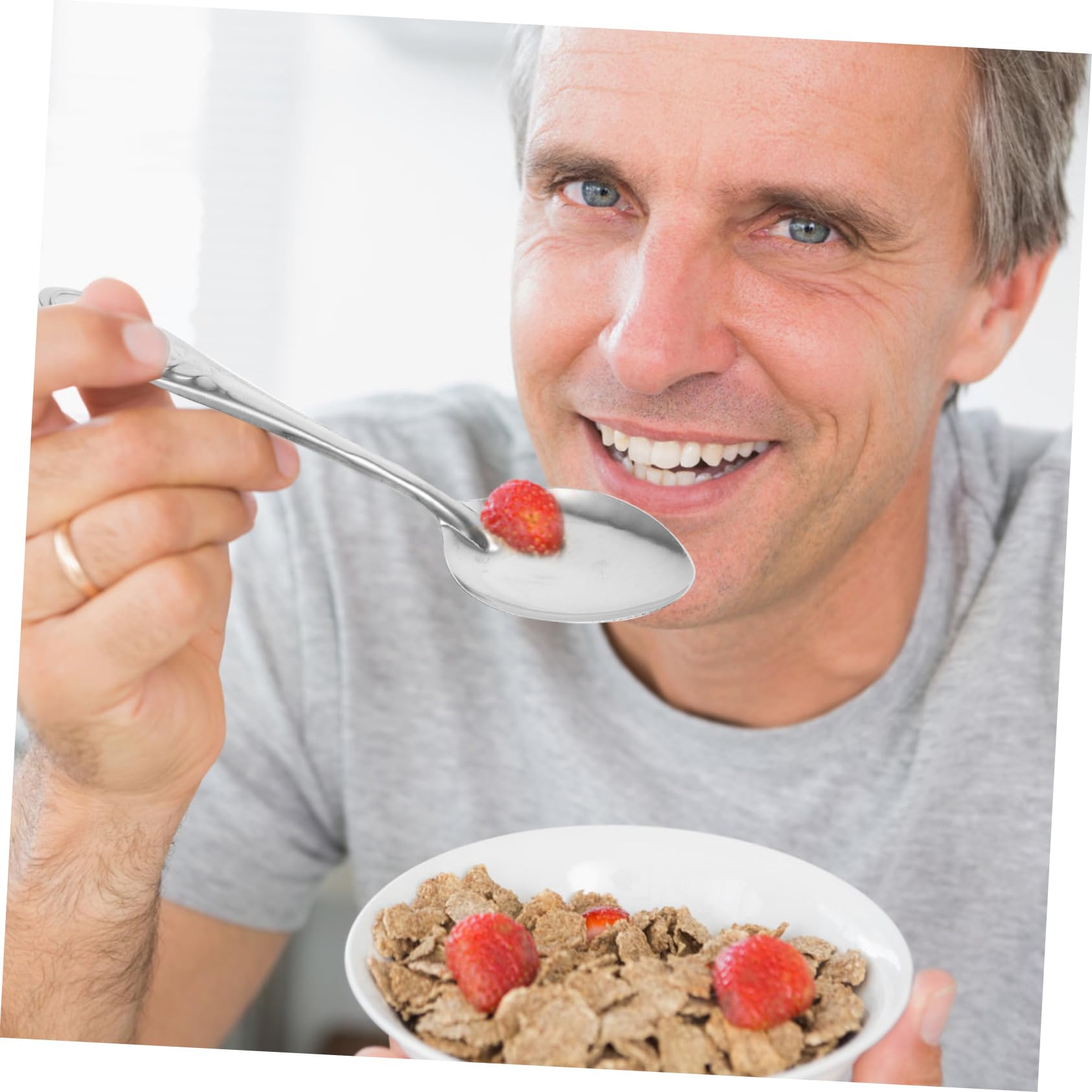 STOBAZA 50pcs Stainless Steel Rice Spoon Large Serving Spoons for Soup Ice Scoop