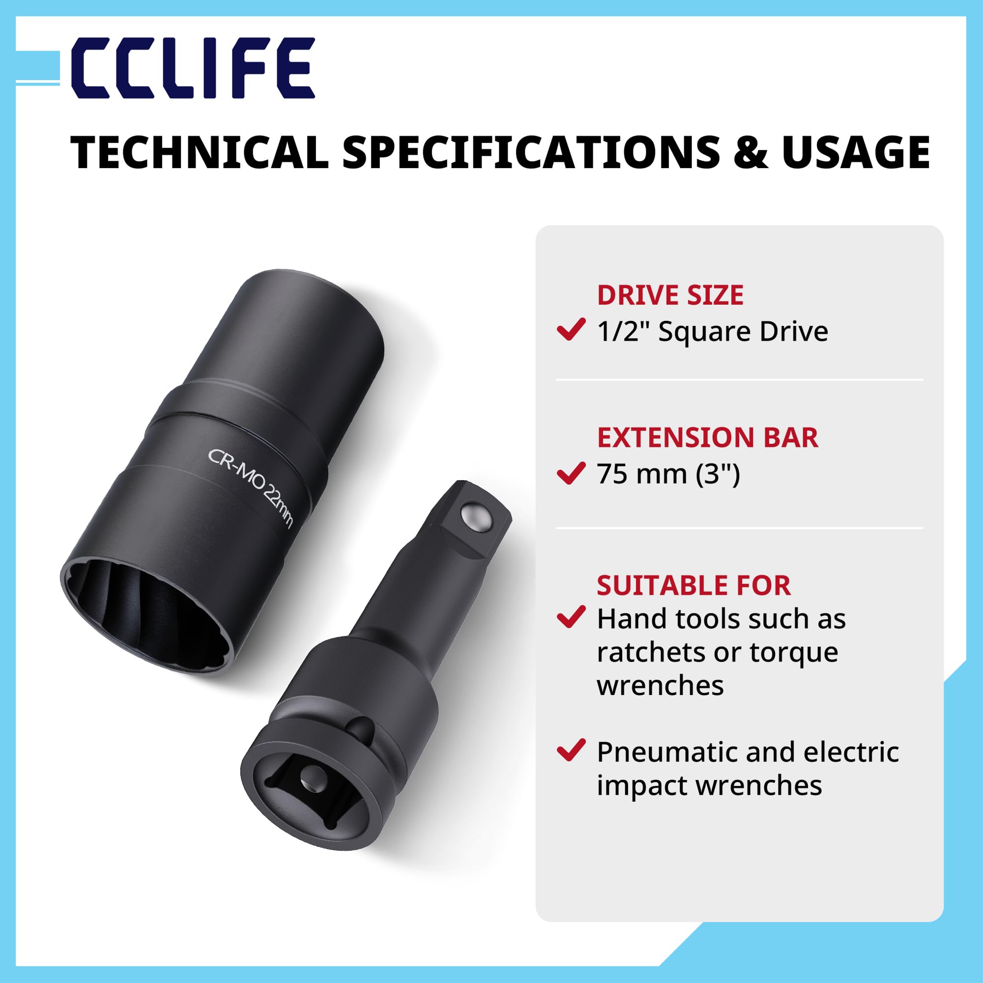 CCLIFE Set di 18 dadi per ruota da 1/2" – per Tesla, Mercedes, Hyundai – con protezione cerchione, acciaio Cr-Mo, codifica colore e funzione Twist