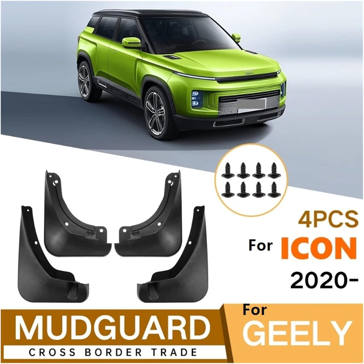 Car Mud Flaps Fender | Compatible with Geely Geely Icon 2020-2024 Front and Rear Wheels Mudflaps Splash Guard Protection Accessorie