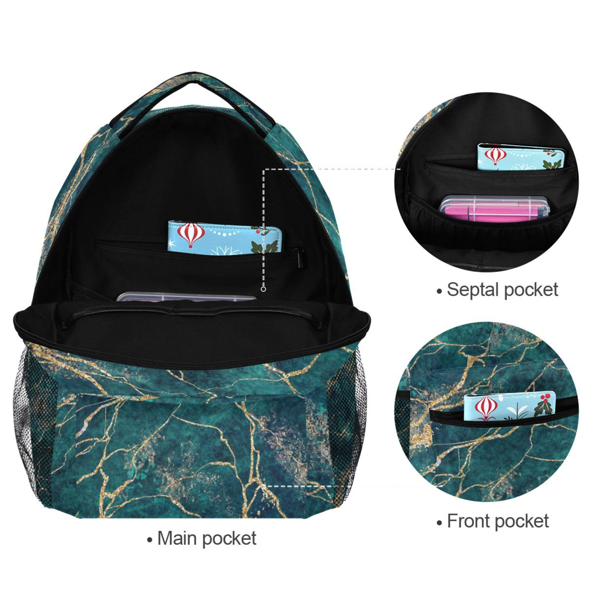 Mochila infantil, mochila escolar con estrellas de galaxia, mochila de gran capacidad para estudiantes, mochila para niños, niñas, adultos y adolescentes, Marble R2940, M, Marble R2940