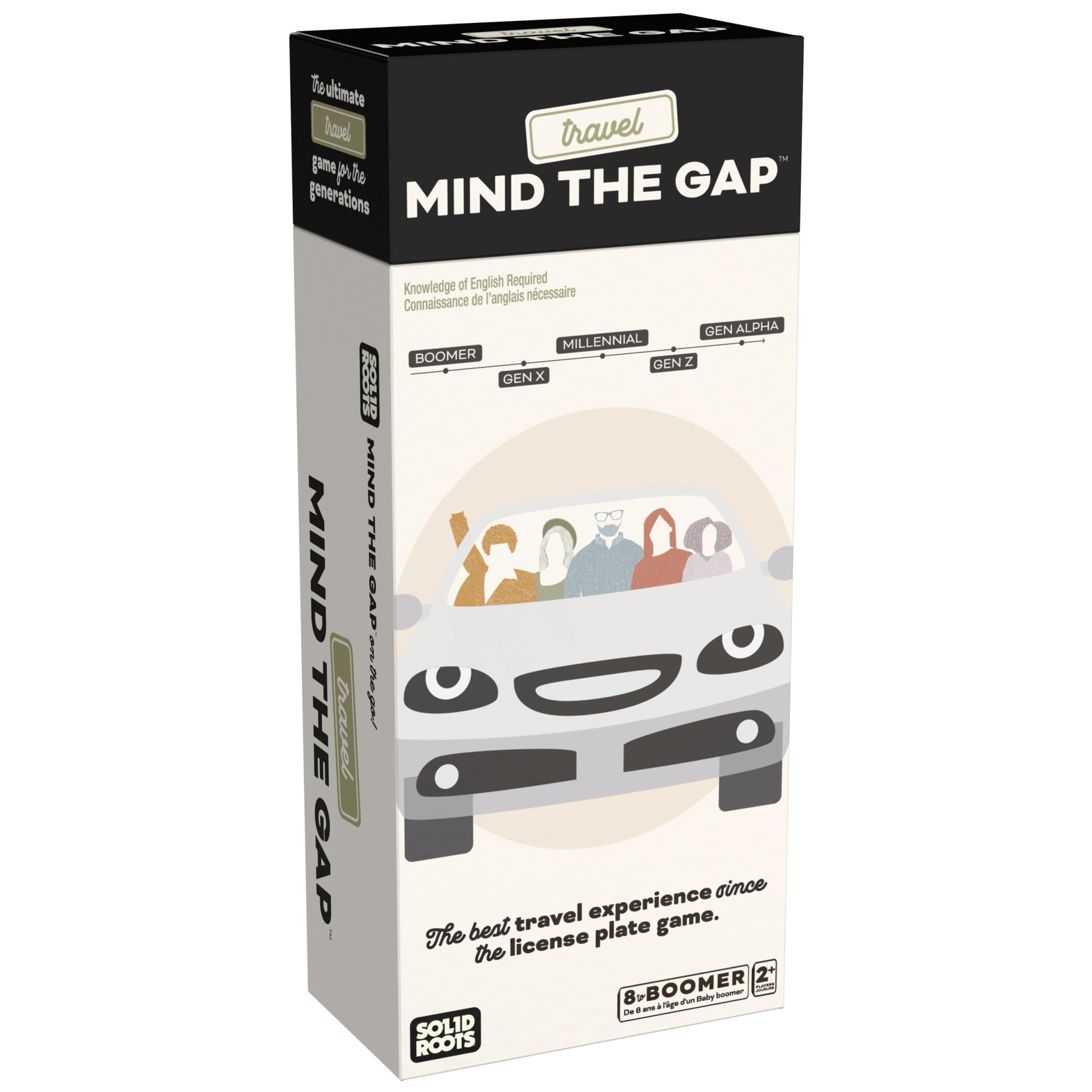 Spin Master Games, SolidRoots Mind the Gap Travel Edition, On-The-Go Trivia Game for the Generations, Family Game Night, Road Trip Activity, 2+ Players, for Ages 8 & Up