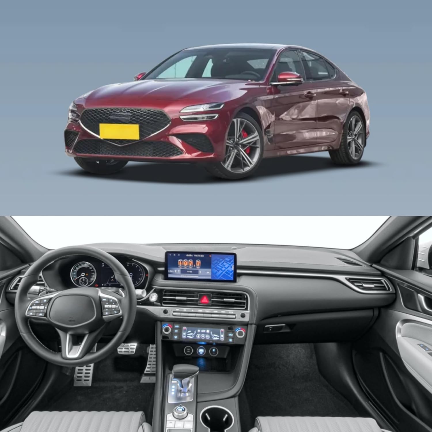 Car Dashboard Cover Mat Carpet Compatible for 2019 2020 2021 2022 2023 2024 2025 2026 Genesis G70 Without HUD Dash Mat Sunshade Windshield Glare Black