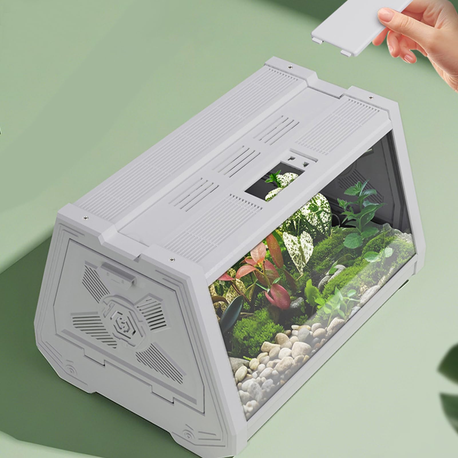 Terrario Per Rettili Vasca per Animali Esotici | Recinto Viaggio Portatile Antifuga Con Ventilazione Per Tartarughe Rane E Lumache