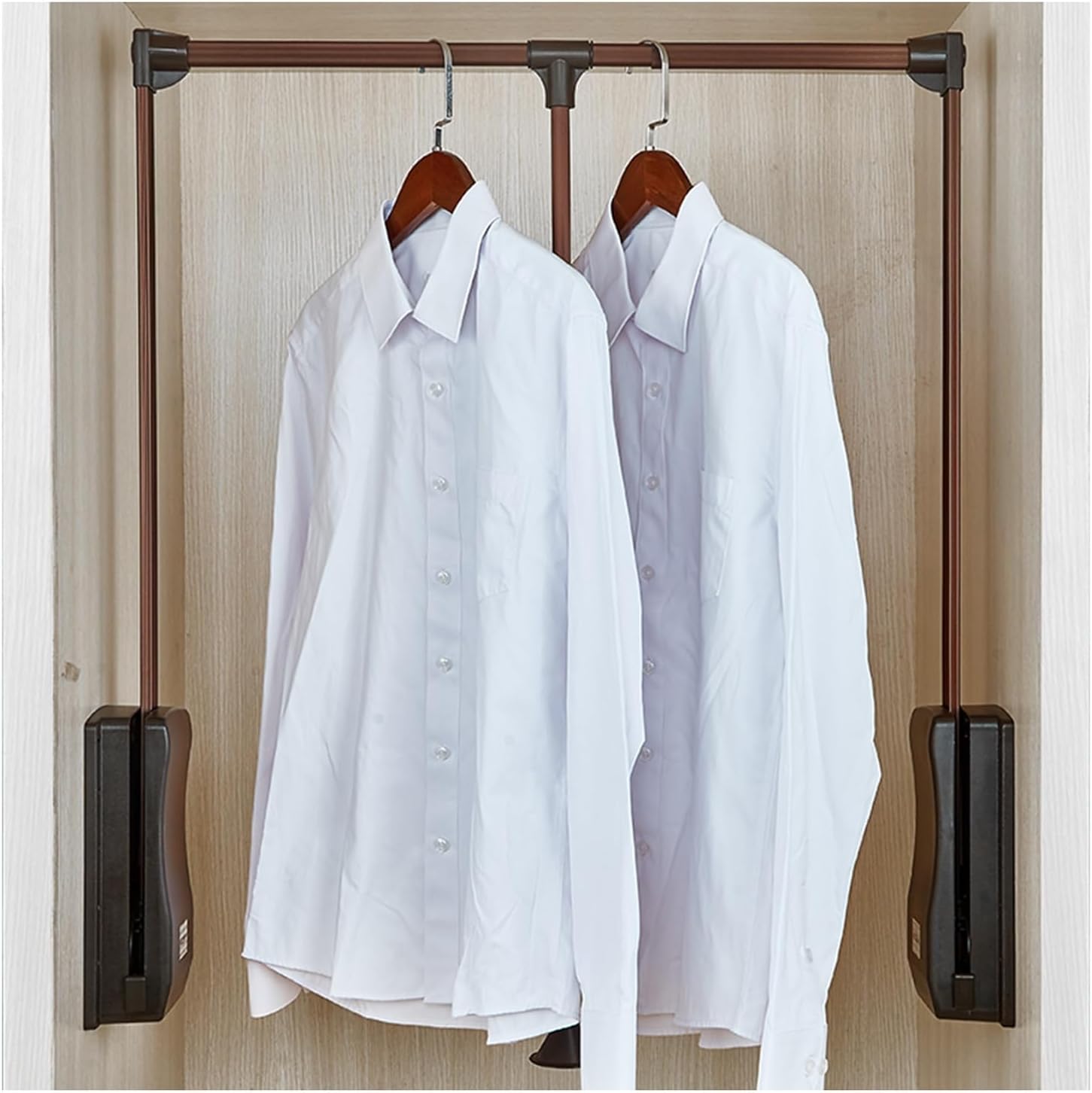 Pull Down Closet Rod, Adjustable Closet Rod Wardrobe Lift Rod,20.08"-47.24",Retractable Duty Closet Rods for Hanging Clothes (Size : 650-880mm)