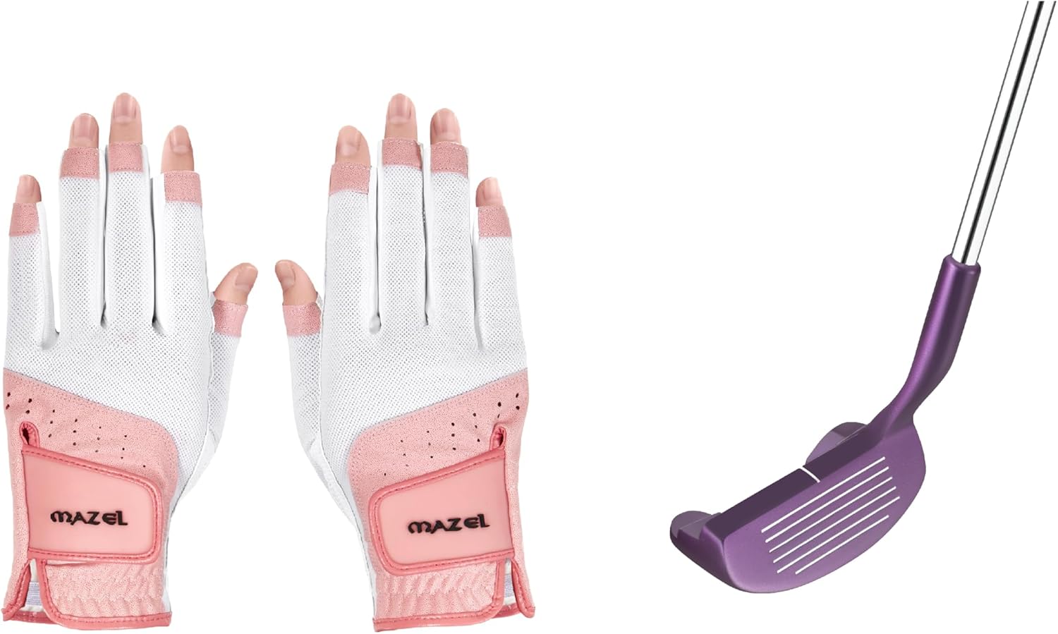 MAZEL Golf Chipper Club & Women's Golf Gloves,Bundle of 2