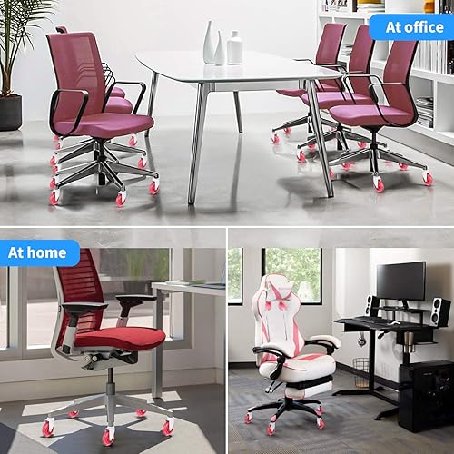 Miniatura 6 de Ruedas de repuesto para silla de oficina, (juego de 5) ruedas giratorias de oficina de 3 pulgadas, ruedas de rodadura suave, resistentes y seguras