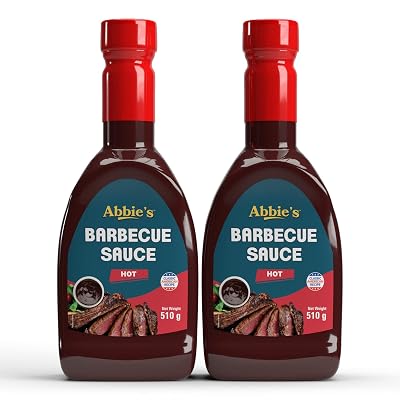 Abbie's BBQ Sauce Hot 1020 g (510 g X 2 units) Perfect on the barbeque grill l Enjoy with Grilled Vegetables & honey gla