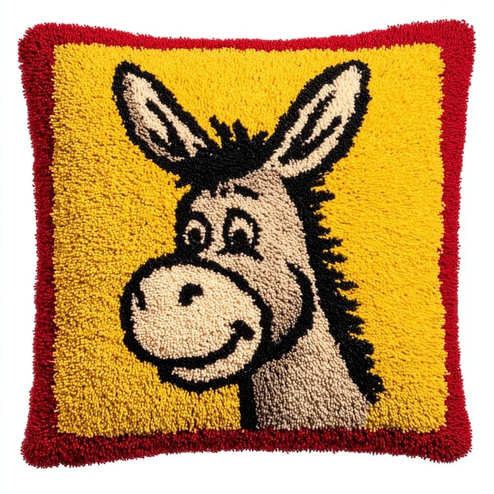 AxiangziK Latch Hook Pillow Kit for Beginners,Cartoon Donkey