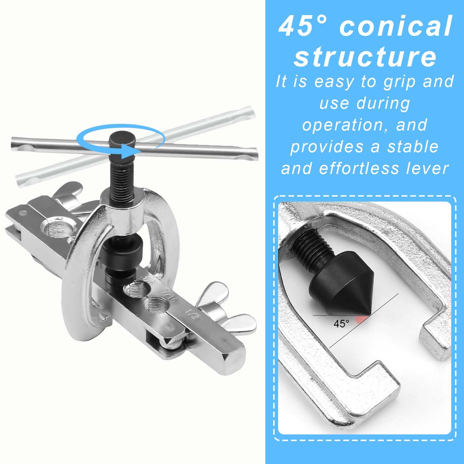Svasatore Tubi Rame 3/16"-5/8" Flangiatubo Kit Cartellatrice per Condizionamento Tubi Freno