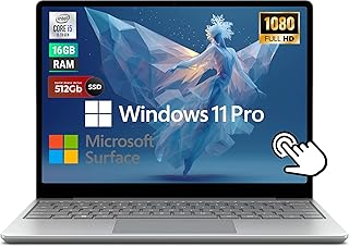 Microsoft Surface Laptop Go 2 12.4" Touchscreen Computadora portátil, Intel Quad-Core i5-1135G7 Notebook PC, 16 GB RAM, 512 GB SSD, Fingerprint Reader, Type-C, Win 11 Pro (Reacondicionado)