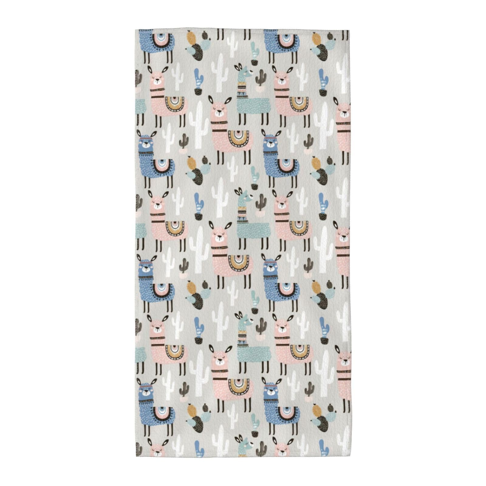 WYCZHY Llama Cactus Printed Quick Dry Beach Towel For Camping Travel Vacation
