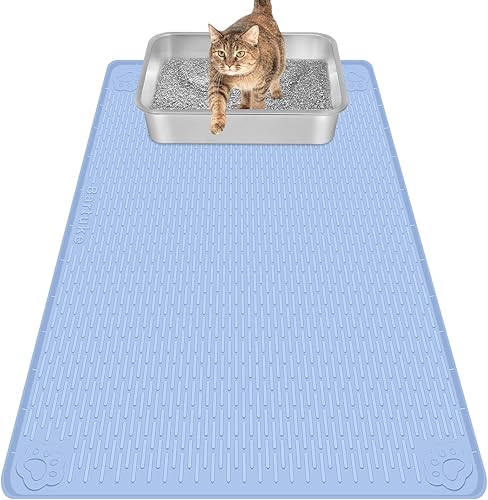 Miniatura 13 de Alfombrilla para Arena de Gatos, Extra Grande de 40" x 28" Alfombrilla de Silicona Alfombrilla Atrapa Arena para Control de Dispersión, Suave en las