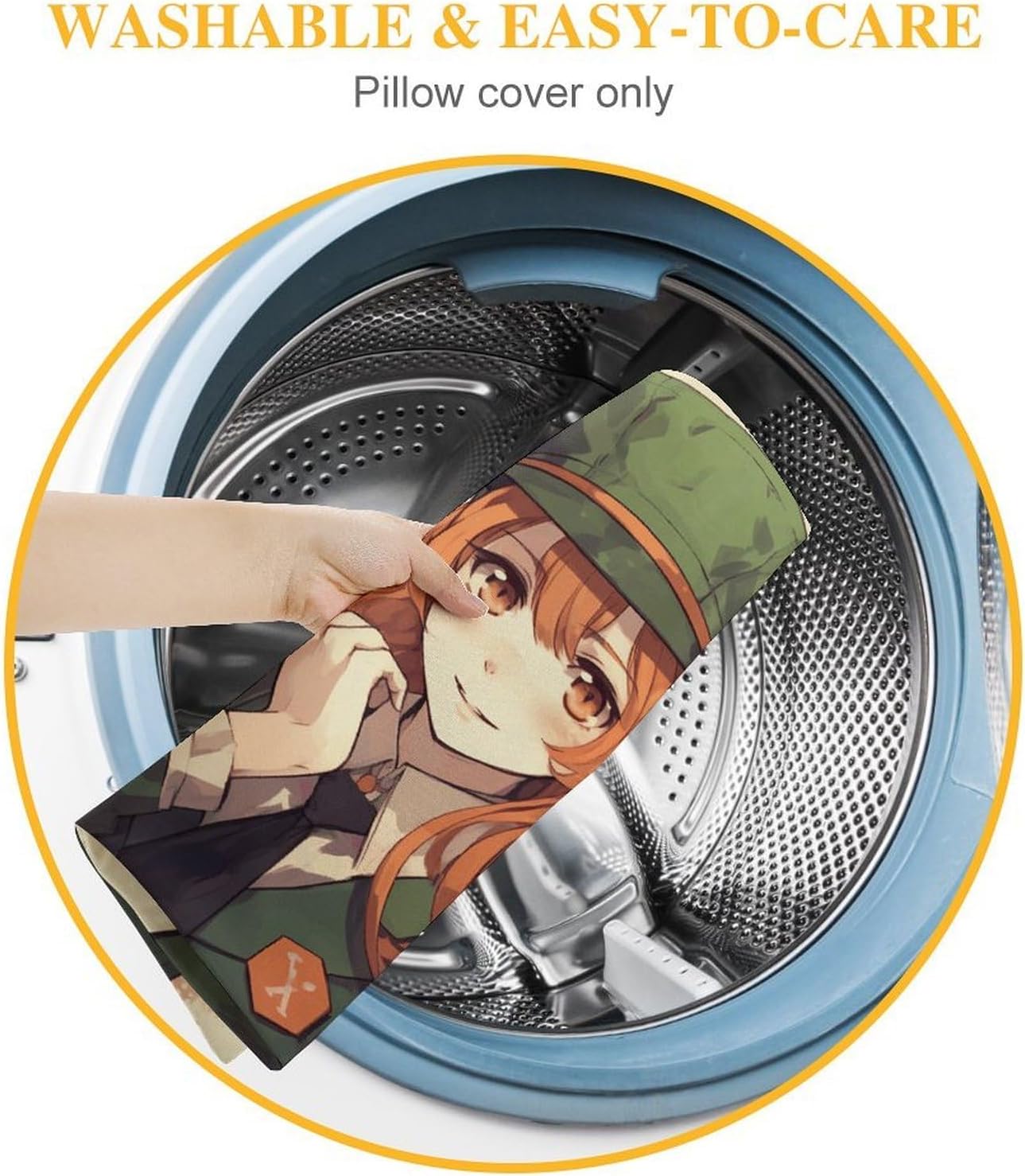 Beautiful Cartoon Girl Pillow Cover Square Pillow Case image 4
