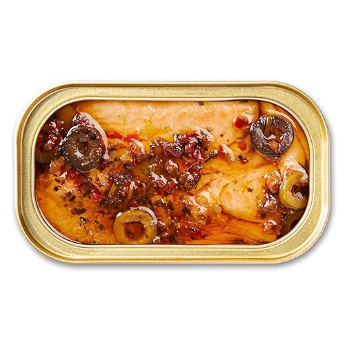 Miniatura 4 de King Oscar Salmón premium en aceite de oliva, estilo mediterráneo, latas de 4.05 onzas (paquete de 12, el embalaje puede variar), salmón sin piel y