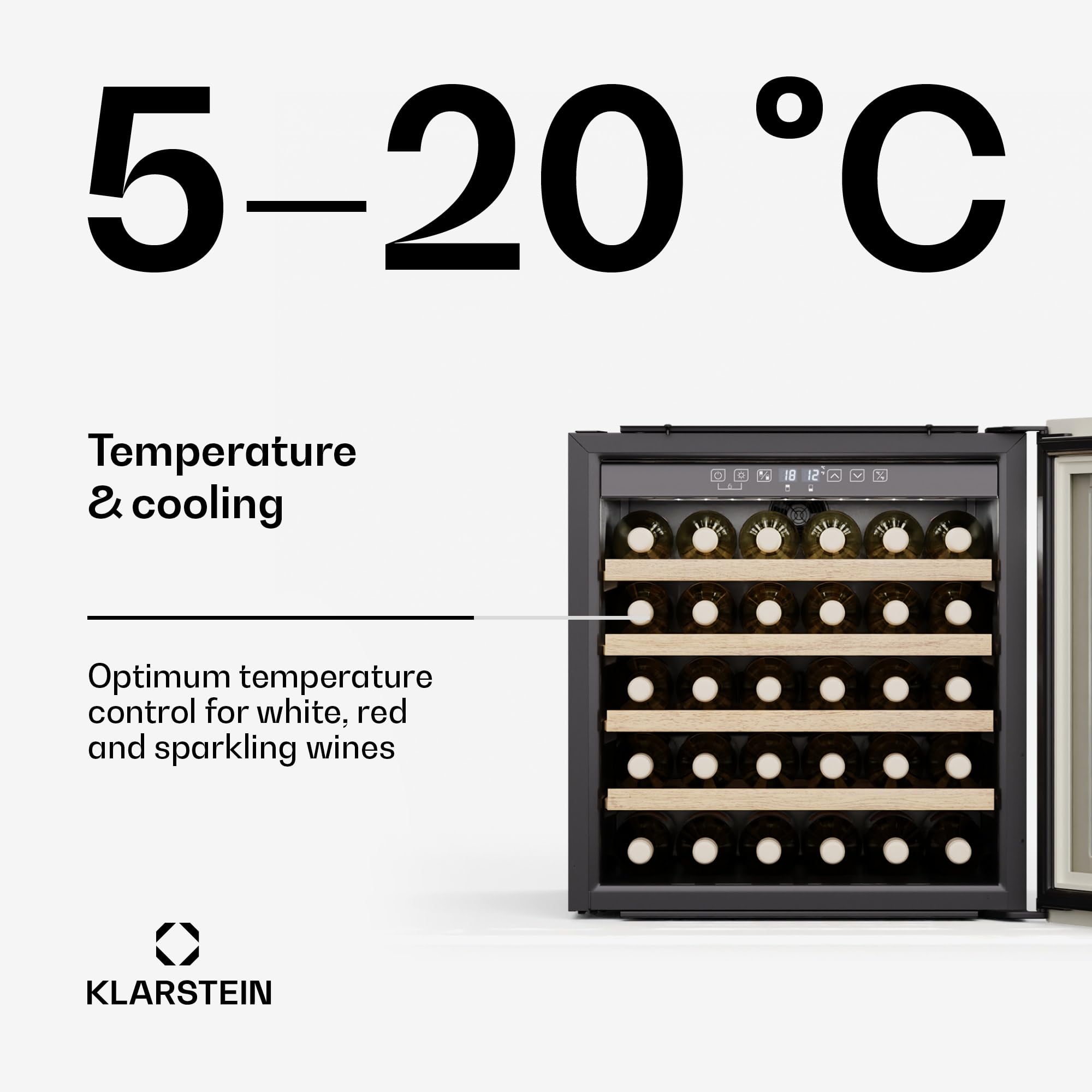 Klarstein Vinsider Victoria Winiarka do Zabudowy 59cm 28 Butelek Krem