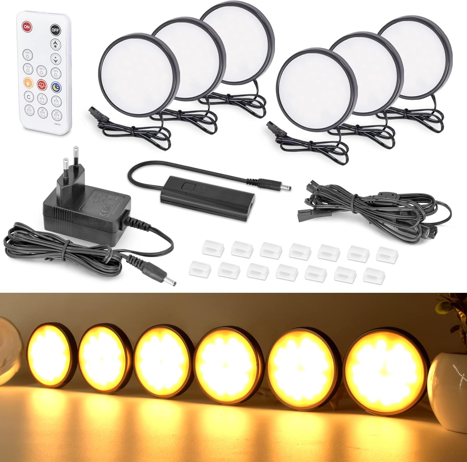 3/4x RGB LED Unterbauleuchte Küche Vitrinenbeleuchtung LED