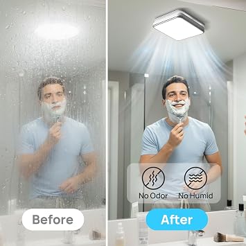 Consciot Bathroom Exhaust Fan with Light, 160 CFM, 1.0 Sone Super Quiet, 6 inch Duct Bathroom Ventilation Fan with 1500Lm LED Light Warm/Neutral/Cool White Selectable & Nightlight