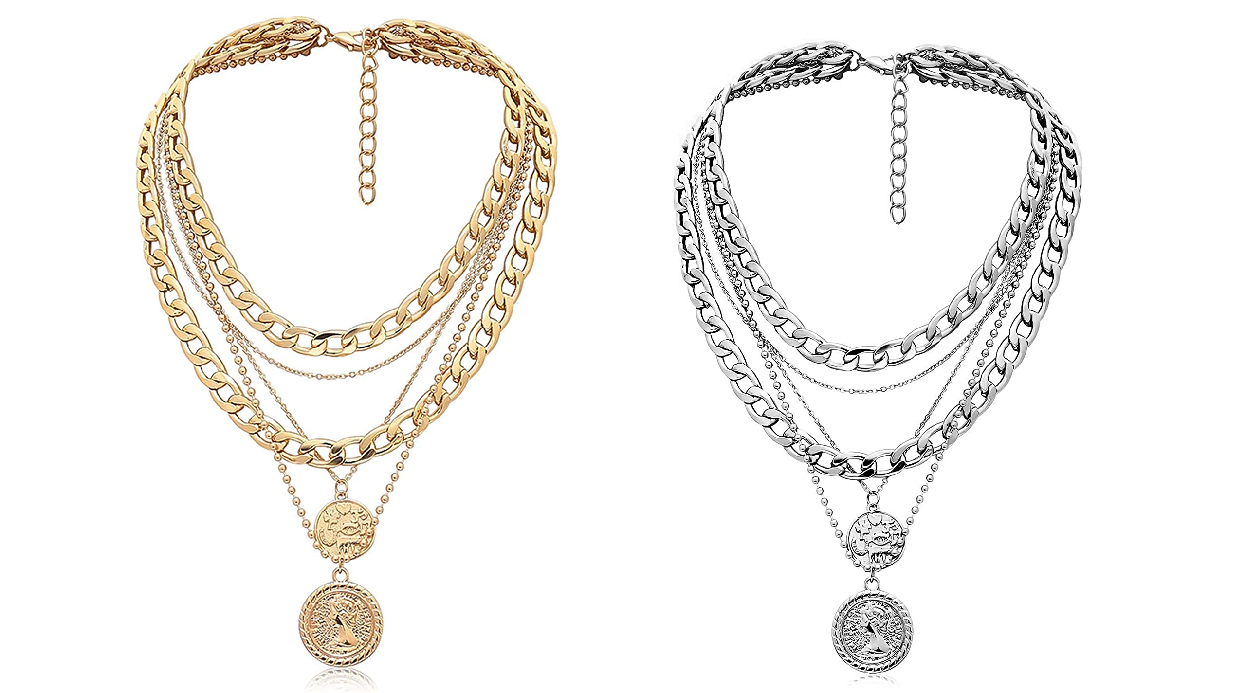 Soierie aging coin necklace 3p setReese Layered Coin Necklace in 