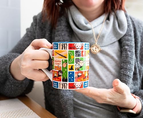 Miniatura 5 de Silver Buffalo Taza de cerámica de personajes Chibi de Harry Potter  Taza de café grande sin BPA para expreso, té, capacidad para 14 onzas