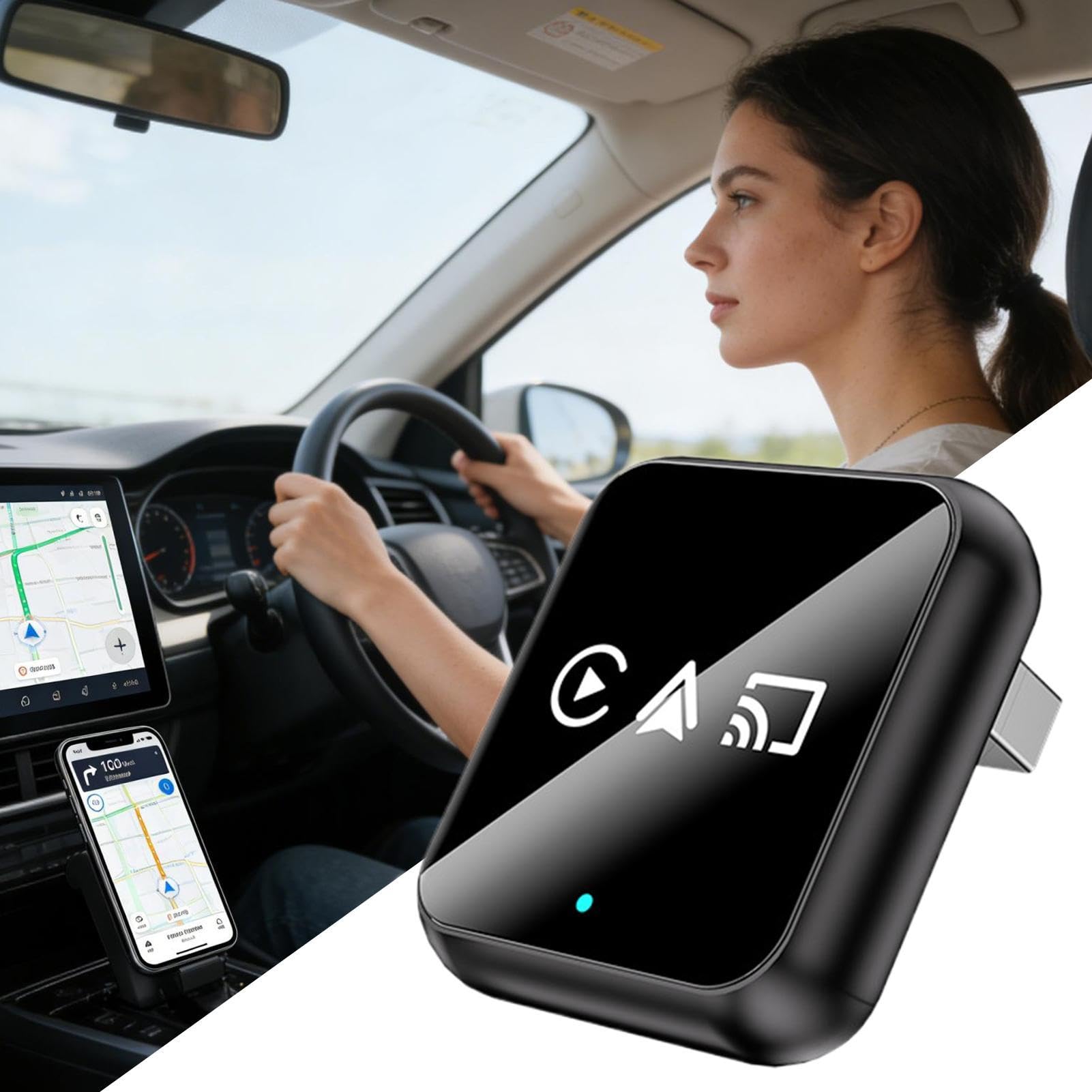 Adattatore Wireless Auto audio per veicoli | Convertitore Mirroring Schermo Auto per Guidatori Camion Camper SUV Pendolari Viaggiatori Car Sharing Vacanze In Famiglia