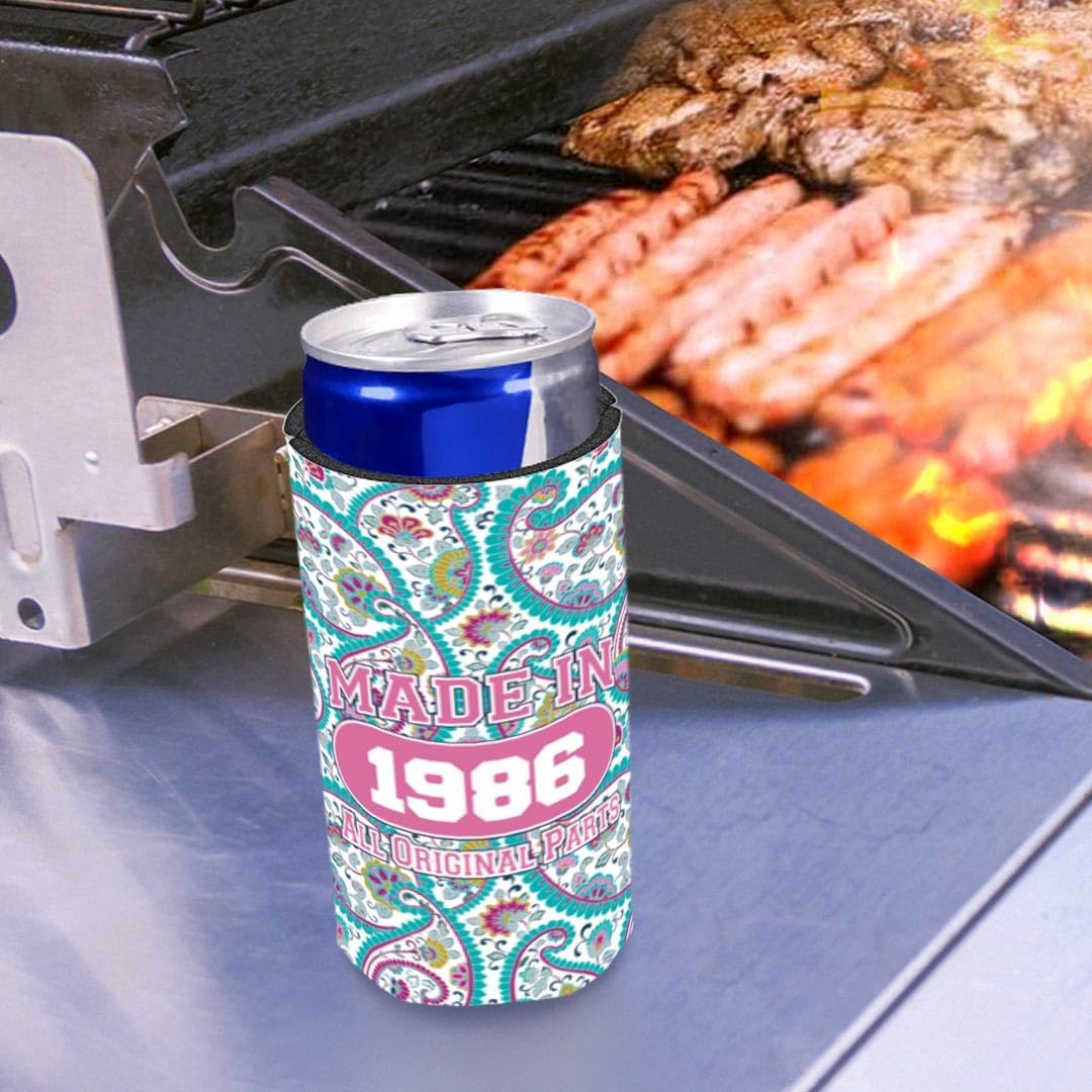 40th Birthday Favors For Women Made In 1986 12-Pack Ultra Slim Can Thermocoolers