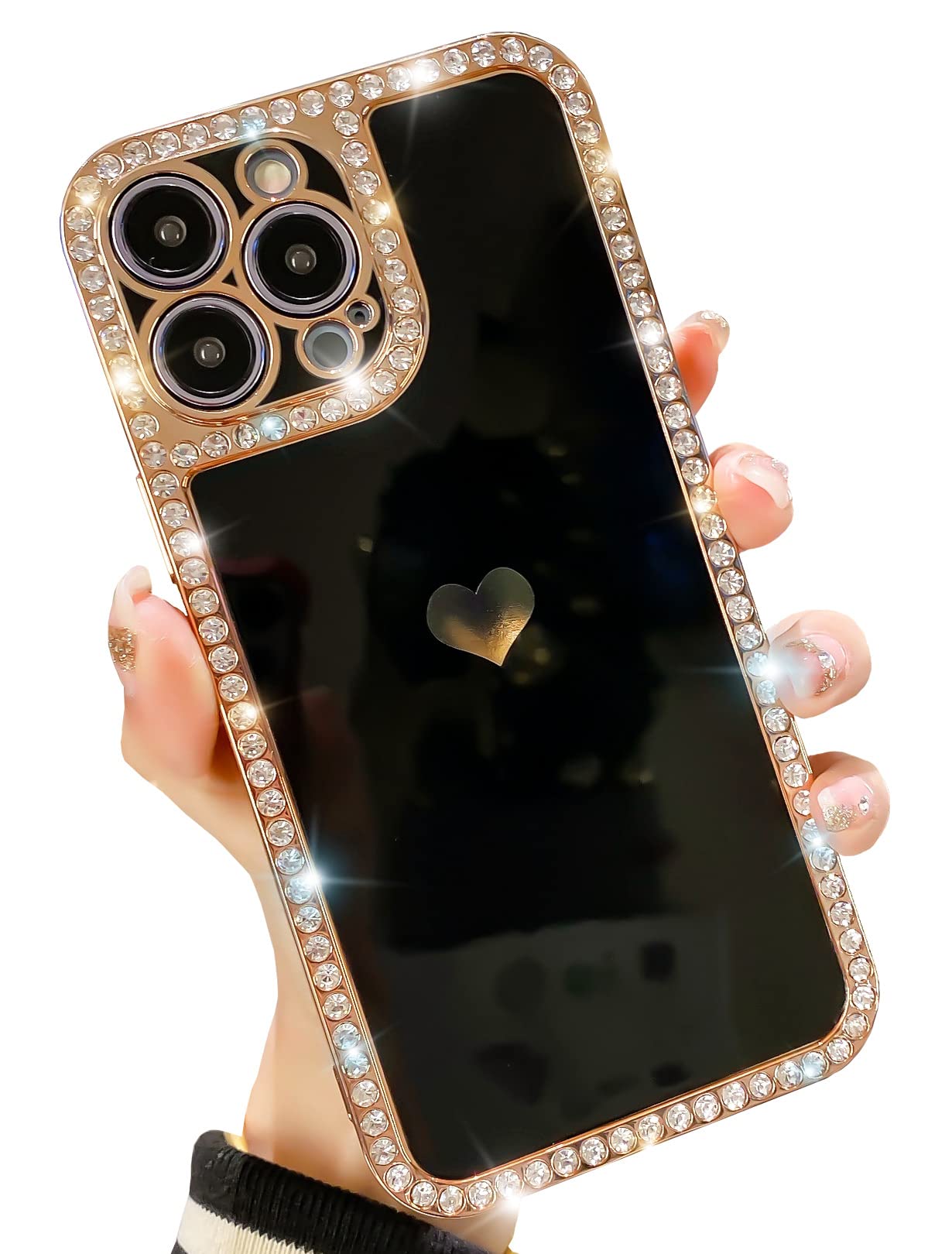 Amazon.com: BANAILOA 奢華iPhone 13 Pro Max 手機殼可愛、閃亮電鍍