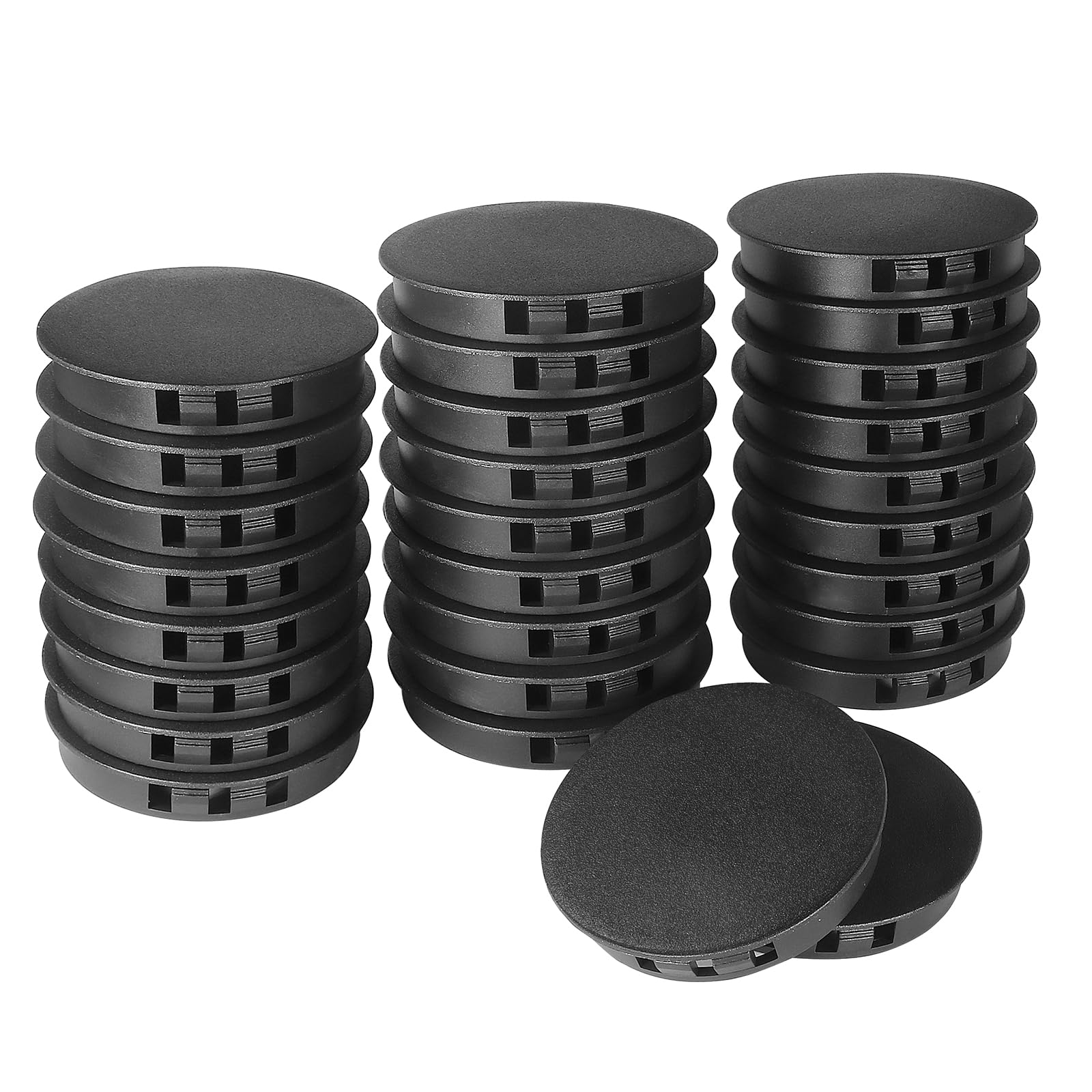 60mm Plastic Hole Plugs - Masendelk Snap-in End Caps - Black - 30pcs