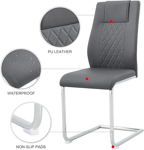 Miniatura 8 de Juego de 4 sillas de comedor redondas de 42 pulgadas para 4, sillas de mesa de cocina modernas para 4 mesas de comedor de mármol sintético, sillas