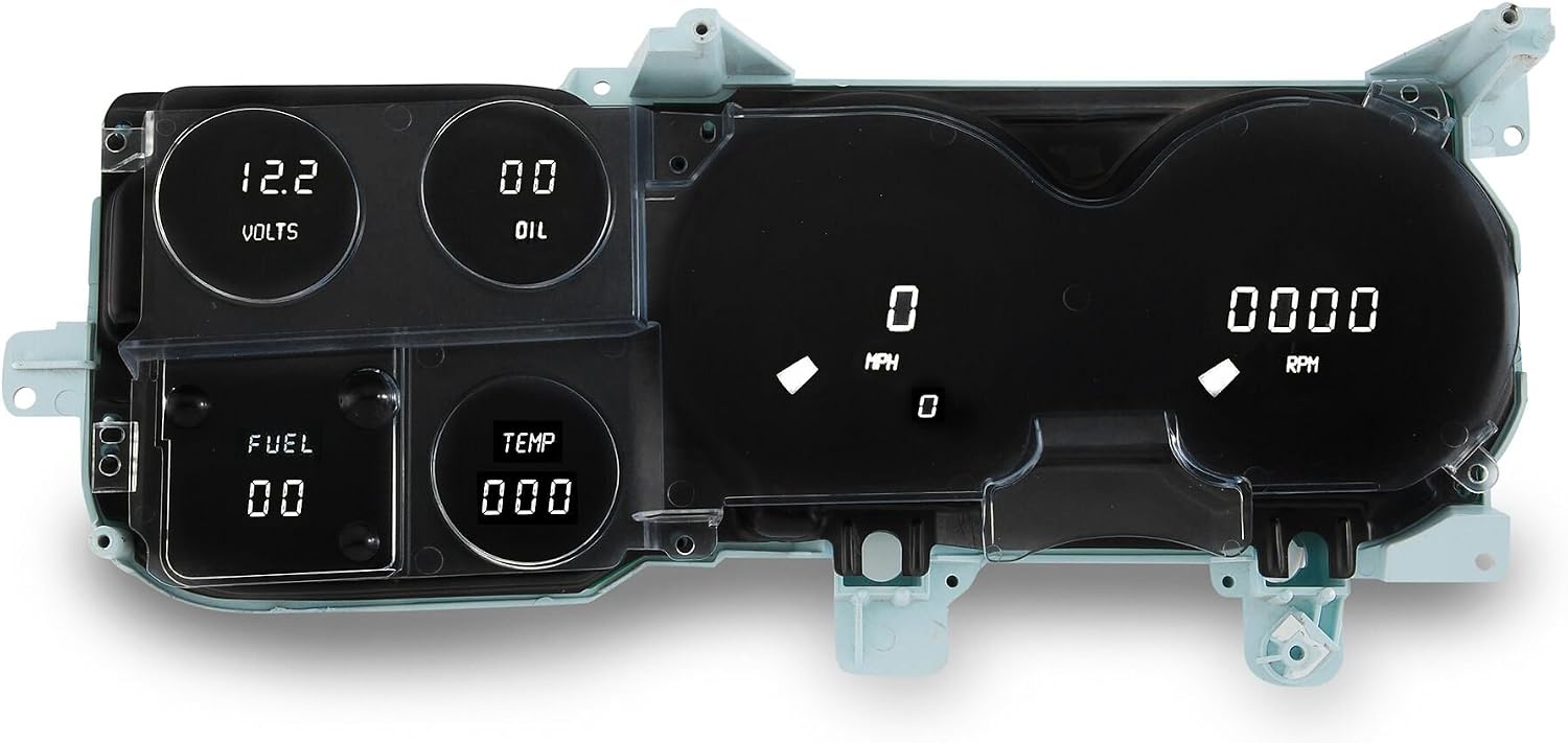 LED Digital Gauge Panel for Chevy Truck 1973–1987 | Direct Fit Dashboard Instrument Cluster Replacement (White)