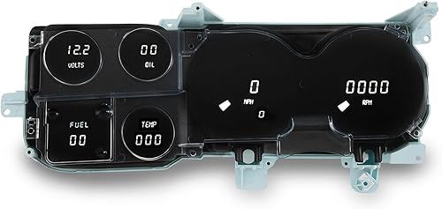 Miniatura 7 de Panel de calibre digital LED compatiblerepuesto para Chevy Truck 1973-87 (verde azulado)