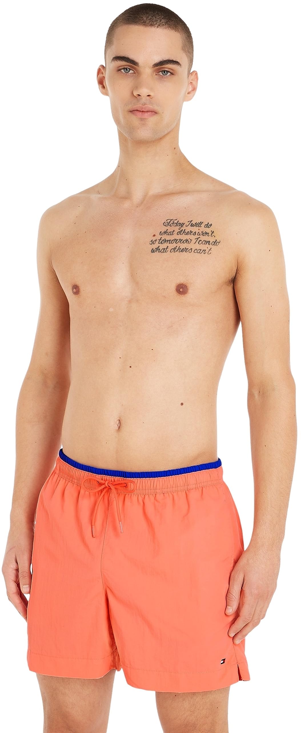 Tommy Hilfiger Men's Pink Swim Shorts Embroidered - Beachwear - S- Swimwear