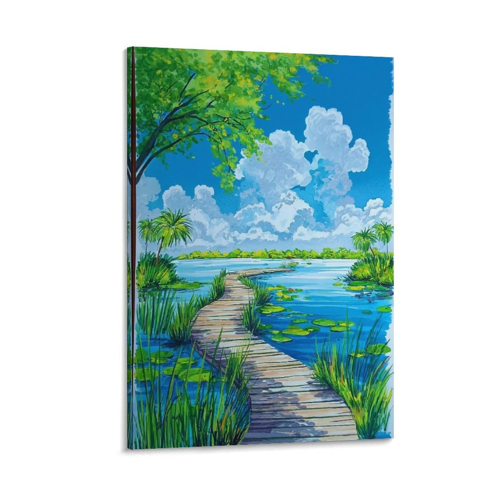 ZBBGGOZ Everglades National Park Posters 20x30inch(50x75cm) Vintage Watercolor Canvas Art