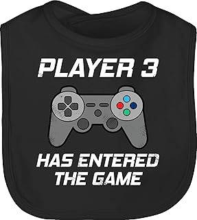 Shirtracer - Baby Lätzchen - Zur Geburt - Player 3 has entered the game I Zocker Schwangerschaft verkünden Gamer