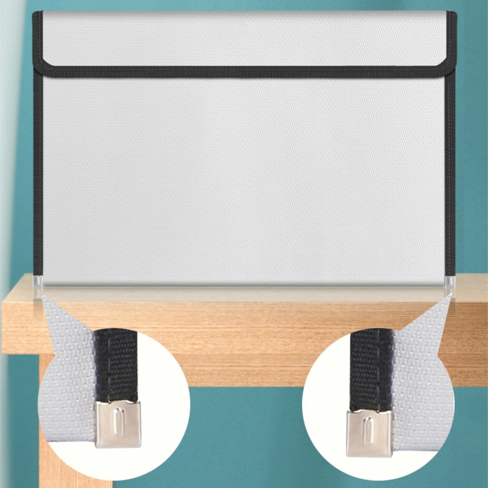 Borsa Ignifuga Cartella Ignifuga Impermeabile Fuoco Custodia Sicura Portadocumenti con Cerniera Borsa Protettiva per Contanti per Oggetti di Valore(A,33 * 26 * 5cm)