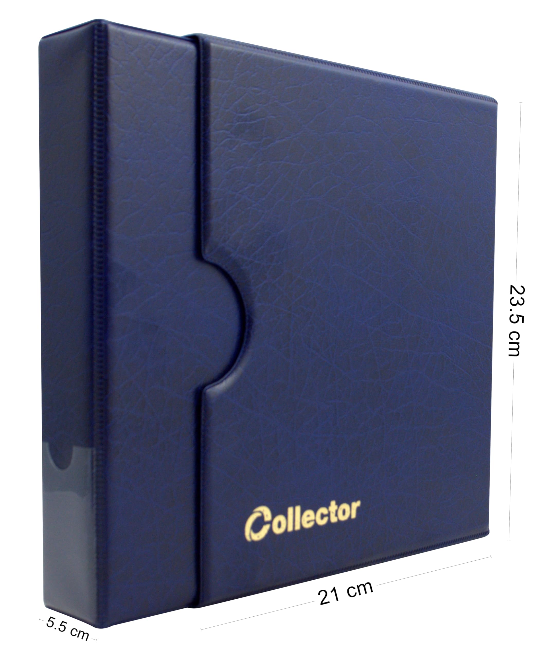 Collector Álbum de coleccionista para 221 monedas de diferentes tamaños, desde pequeñas hasta grandes, universales – en estuche, con páginas, separadores rojos e índice – Azul