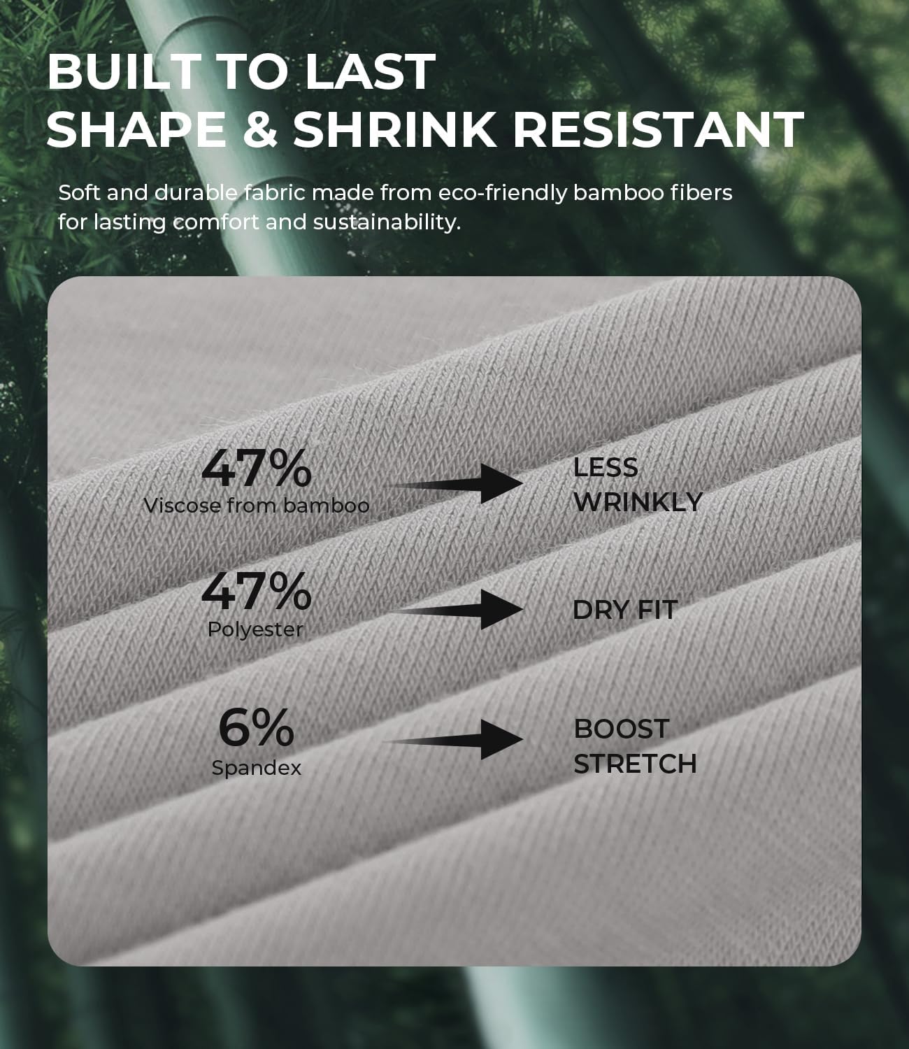 BAMBOO COOL Men's Undershirts V Neck, Slim Fit Moisture Wicking White T Shirts for Men, Breathable Soft Stretch Tees 3 Pack - Image 4