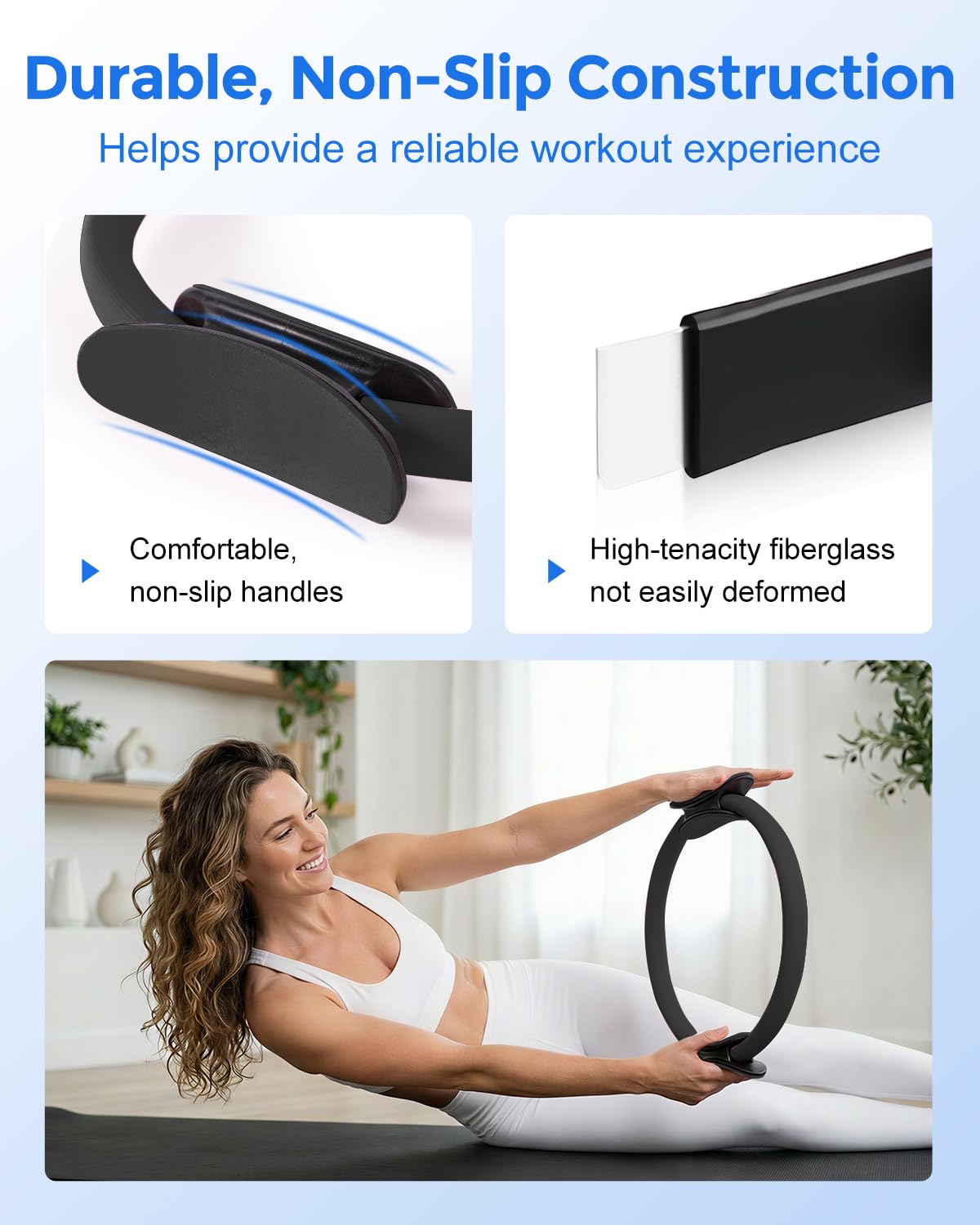 Pilates Essentials Kit para Mujer, Equipo de Pilates Magic Circle de 14 Pulgadas, Juego de Anillo de Pilates y Bola, 5 Bandas de Resistencia y Accesorios para Entrenamiento en casa, Principiantes