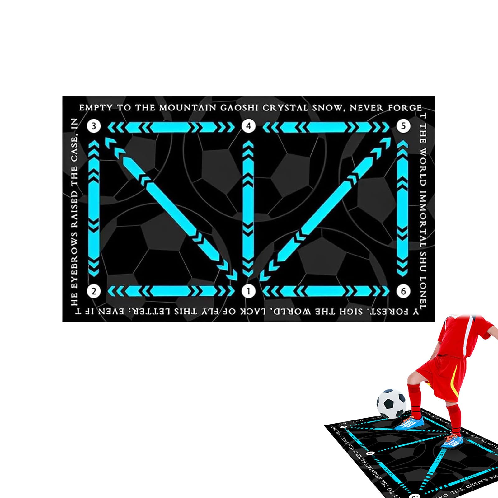 Alfombrilla de entrenamiento de fútbol,Tapete de Entrenamiento de Pasos de Fútbol,alfombrilla de entrenamiento antideslizante,40 x 60 cm,Football Matte,Fußball Trainingsmatte