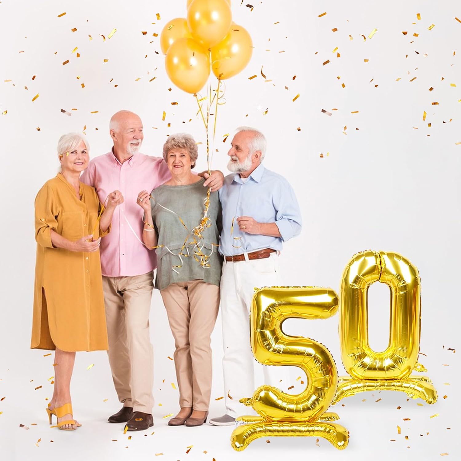 50 Balloon Numbers Gold Giant Self Standing Number 50 Balloon Birthday Foil Balloons for 50th Birthday Party Decorations 50 Anniversary Party Supplies - Image 5