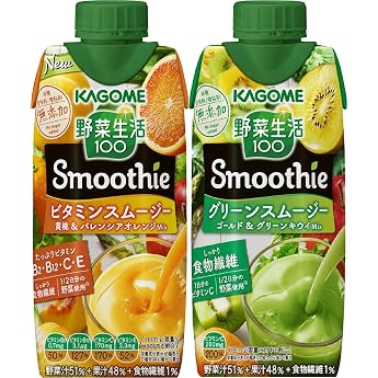 Set Product Yasai Seikatsu Smoothie Kagome Yasai Seikatsu 100 Smoothie Green Smoothie Gold & Green Kiwi Mix 330ml & Vitamin Smoothie 330ml x 12 Bottles Each