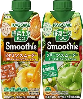 Amazon | 【セット商品】 野菜生活 Smoothie カゴメ 野菜生活 100 Smoothie (グリーンスムージー ゴールド&グリーンキウイMix 330ml・ビタミンスムージー330ml)×各12本 | カゴメ | スムージー 通販