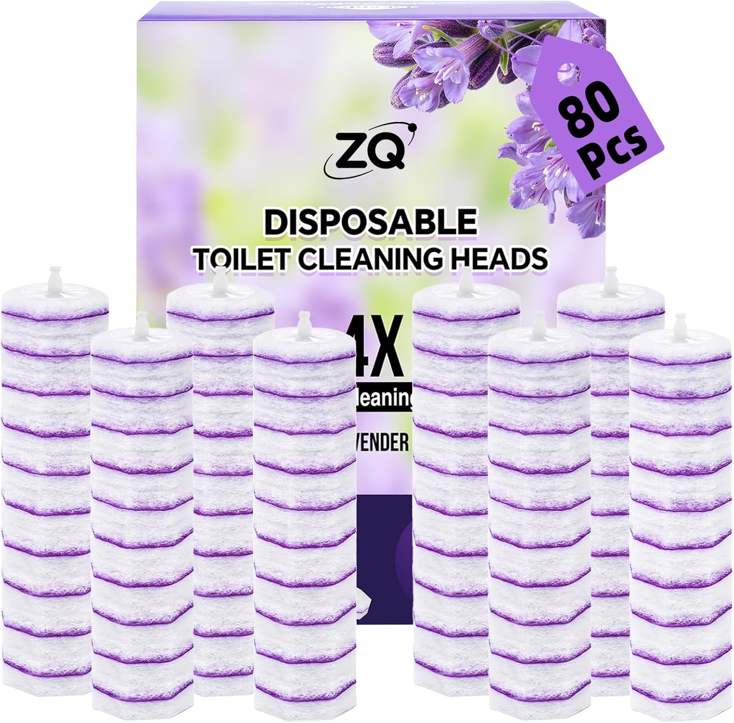 80 Count Toilet Wand Refills for Clorox, Disposable Toilet Brush for Clorox ToiletWand Cleaning System, Upgrade Toilet Bowl Cleaner Refill Pads for Closestool Cleaning,No Falling Apart,Light Scent