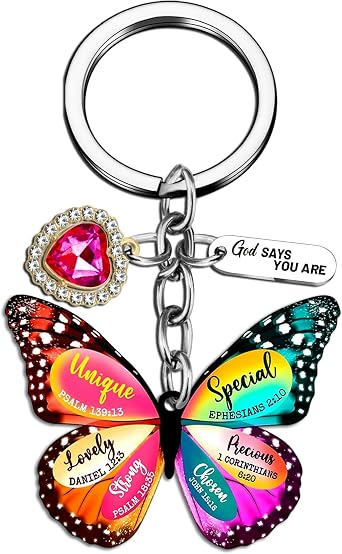 Butterfly Keychains For Women Butterfly Accessories Christian Keychain Womens Stocking Stuffers 2026 Bible Verse Religious Inspirational Gifts For Women Mom Girl Female Her Unique