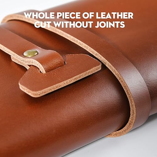 Miniatura 7 de MAKEMILL Bolsa para tubería de tabaco, bolsas hechas a mano de cuero de vaca de grano completo para hombres, bolsas de cuero genuino con cremallera,